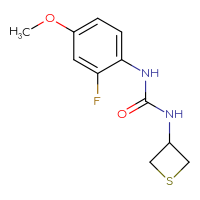 Chemical structure of 1-(2-fluoro-4-methoxyphenyl)-3-(thietan-3-yl)urea - CSSB01998406788