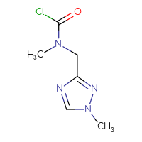 Chemical structure of N-methyl-N-[(1-methyl-1H-1,2,4-triazol-3-yl)methyl]carbamoyl chloride - CSSB02126150241