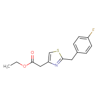Chemical structure of ethyl 2-{2-[(4-fluorophenyl)methyl]-1,3-thiazol-4-yl}acetate - CSSB00003227019