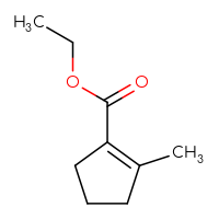 Chemical structure of ethyl 2-methylcyclopent-1-ene-1-carboxylate - CSSB00015206204