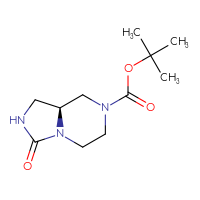 Chemical structure of tert-butyl (8aS)-3-oxo-octahydroimidazo[1,5-a]pyrazine-7-carboxylate - CSSB00134617011