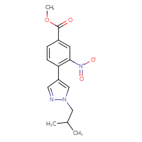 Chemical structure of methyl 4-[1-(2-methylpropyl)-1H-pyrazol-4-yl]-3-nitrobenzoate - CSSB06586746365