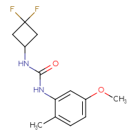 Chemical structure of 3-(3,3-difluorocyclobutyl)-1-(5-methoxy-2-methylphenyl)urea - CSSB01410058551