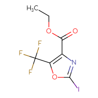 Chemical structure of ethyl 2-iodo-5-(trifluoromethyl)-1,3-oxazole-4-carboxylate - CSSB06726391655