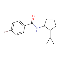 Chemical structure of 4-bromo-N-(2-cyclopropylcyclopentyl)benzamide - CSSB01145832465