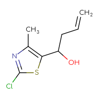 Chemical structure of 1-(2-chloro-4-methyl-1,3-thiazol-5-yl)but-3-en-1-ol - CSSB21246429412