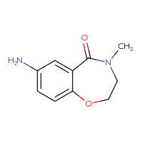 Chemical structure of 7-amino-4-methyl-2,3,4,5-tetrahydro-1,4-benzoxazepin-5-one - CSSB00000117759