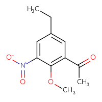 Chemical structure of 1-(5-ethyl-2-methoxy-3-nitrophenyl)ethan-1-one - CSSB00010008652