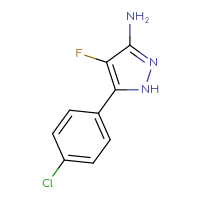 Chemical structure of 5-(4-chlorophenyl)-4-fluoro-1H-pyrazol-3-amine - CSSB00024422968