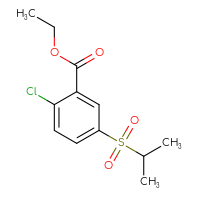 Chemical structure of ethyl 2-chloro-5-(propane-2-sulfonyl)benzoate - CSSB01786570945