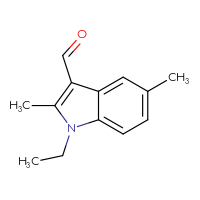 Chemical structure of 1-ethyl-2,5-dimethyl-1H-indole-3-carbaldehyde - CSSB00000050363
