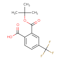 Chemical structure of 2-[(tert-butoxy)carbonyl]-4-(trifluoromethyl)benzoic acid - CSSB03607880100