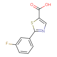 Chemical structure of 2-(3-fluorophenyl)-1,3-thiazole-5-carboxylic acid - CSSB00011266566