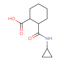 Chemical structure of 2-(cyclopropylcarbamoyl)cyclohexane-1-carboxylic acid - CSSB00011203501