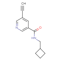 Chemical structure of N-(cyclobutylmethyl)-5-ethynylpyridine-3-carboxamide - CSSB01992662548