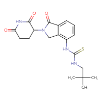 Chemical structure of 3-(2,2-dimethylpropyl)-1-[2-(2,6-dioxopiperidin-3-yl)-1-oxo-2,3-dihydro-1H-isoindol-4-yl]thiourea - CSSB21432546974