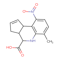 Chemical structure of 6-methyl-9-nitro-3H,3aH,4H,5H,9bH-cyclopenta[c]quinoline-4-carboxylic acid - CSSB00159424126