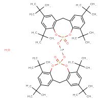 Chemical structure of bis({5,7,13,15-tetra-tert-butyl-10-oxo-9,11-dioxa-10λ⁵-phosphatricyclo[10.4.0.0³,⁸]hexadeca-1(12),3,5,7,13,15-hexaen-10-yl}oxy)alumanyl hydrate - CSSB14929132532