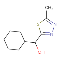Chemical structure of cyclohexyl(5-methyl-1,3,4-thiadiazol-2-yl)methanol - CSSB00117482465