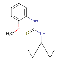 Chemical structure of 3-{dispiro[2.0.2⁴.1³]heptan-7-yl}-1-(2-methoxyphenyl)thiourea - CSSB01132711335