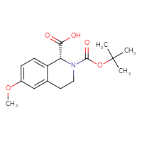 Chemical structure of (1R)-2-[(tert-butoxy)carbonyl]-6-methoxy-1,2,3,4-tetrahydroisoquinoline-1-carboxylic acid - CSSB03437846698