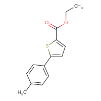 Chemical structure of ethyl 5-(4-methylphenyl)thiophene-2-carboxylate - CSSB00020604522