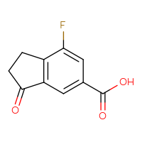 Chemical structure of 7-fluoro-3-oxo-2,3-dihydro-1H-indene-5-carboxylic acid - CSSB00010265107
