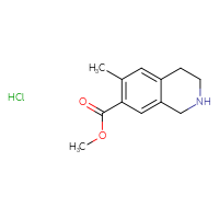 Chemical structure of methyl 6-methyl-1,2,3,4-tetrahydroisoquinoline-7-carboxylate hydrochloride - CSSB21495857999