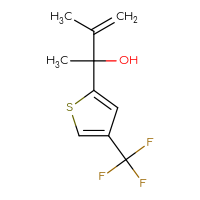 Chemical structure of 3-methyl-2-[4-(trifluoromethyl)thiophen-2-yl]but-3-en-2-ol - CSSB21246269816