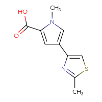 Chemical structure of 1-methyl-4-(2-methyl-1,3-thiazol-4-yl)-1H-pyrrole-2-carboxylic acid - CSSB00000021636