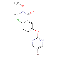 Chemical structure of 5-[(5-bromopyrimidin-2-yl)oxy]-2-chloro-N-methoxy-N-methylbenzamide - CSSB07084320264