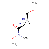 Chemical structure of rac-(1R,2S)-N-methoxy-2-(methoxymethyl)-N-methylcyclopropane-1-carboxamide - CSSB20682911527