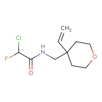 Chemical structure of 2-chloro-N-[(4-ethenyloxan-4-yl)methyl]-2-fluoroacetamide - CSSB21332122551