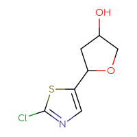 Chemical structure of 5-(2-chloro-1,3-thiazol-5-yl)oxolan-3-ol - CSSB00137774316