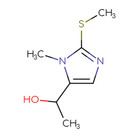 Chemical structure of 1-[1-methyl-2-(methylsulfanyl)-1H-imidazol-5-yl]ethan-1-ol - CSSB00021455902