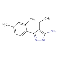 Chemical structure of 3-(2,4-dimethylphenyl)-4-ethyl-1H-pyrazol-5-amine - CSSB00000361730