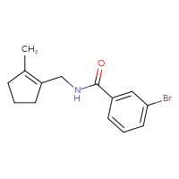 Chemical structure of 3-bromo-N-[(2-methylcyclopent-1-en-1-yl)methyl]benzamide - CSSB15045392886