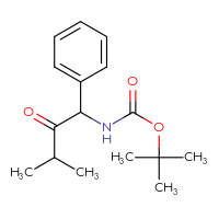 Chemical structure of tert-butyl N-(3-methyl-2-oxo-1-phenylbutyl)carbamate - CSSB00018095005