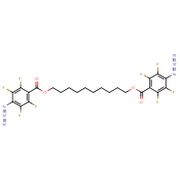 Chemical structure of 10-(4-azido-2,3,5,6-tetrafluorobenzoyloxy)decyl 4-azido-2,3,5,6-tetrafluorobenzoate - CSSB21298125062