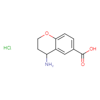 Chemical structure of 4-amino-3,4-dihydro-2H-1-benzopyran-6-carboxylic acid hydrochloride - CSSB20621207316