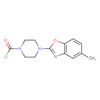 Chemical structure of 4-(5-methyl-1,3-benzoxazol-2-yl)piperazine-1-carbonyl chloride - CSSB21224770968