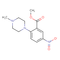 Chemical structure of methyl 2-(4-methylpiperazin-1-yl)-5-nitrobenzoate - CSSB00025731315