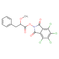 Chemical structure of 4,5,6,7-tetrachloro-1,3-dioxo-2,3-dihydro-1H-isoindol-2-yl 2-methoxy-3-phenylpropanoate - CSSB20269748890