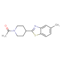 Chemical structure of 1-[4-(5-methyl-1,3-benzothiazol-2-yl)piperidin-1-yl]ethan-1-one - CSSB15078384605
