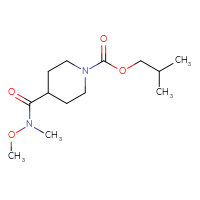 Chemical structure of 2-methylpropyl 4-[methoxy(methyl)carbamoyl]piperidine-1-carboxylate - CSSB02015387968