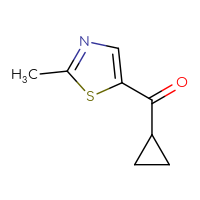 Chemical structure of 5-cyclopropanecarbonyl-2-methyl-1,3-thiazole - CSSB00014328511