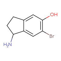 Chemical structure of 1-amino-6-bromo-2,3-dihydro-1H-inden-5-ol - CSSB00010268549