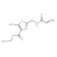 Chemical structure of ethyl 5-methyl-2-[(prop-2-enamido)methyl]-1,3-thiazole-4-carboxylate - CSSB01937460266