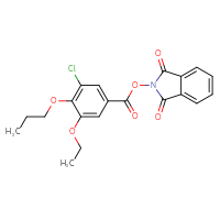Chemical structure of 1,3-dioxo-2,3-dihydro-1H-isoindol-2-yl 3-chloro-5-ethoxy-4-propoxybenzoate - CSSB00116225543