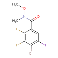 Chemical structure of 4-bromo-2,3-difluoro-5-iodo-N-methoxy-N-methylbenzamide - CSSB15027631597